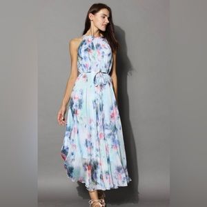 Watercolor chiffon dress, chicwish